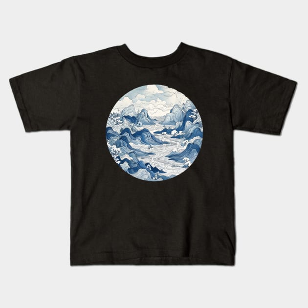 Japanese Map Artstyle Kids T-Shirt by BloomInOctober